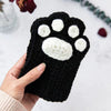 Cat Paw Hand-Knitted Winter Gloves