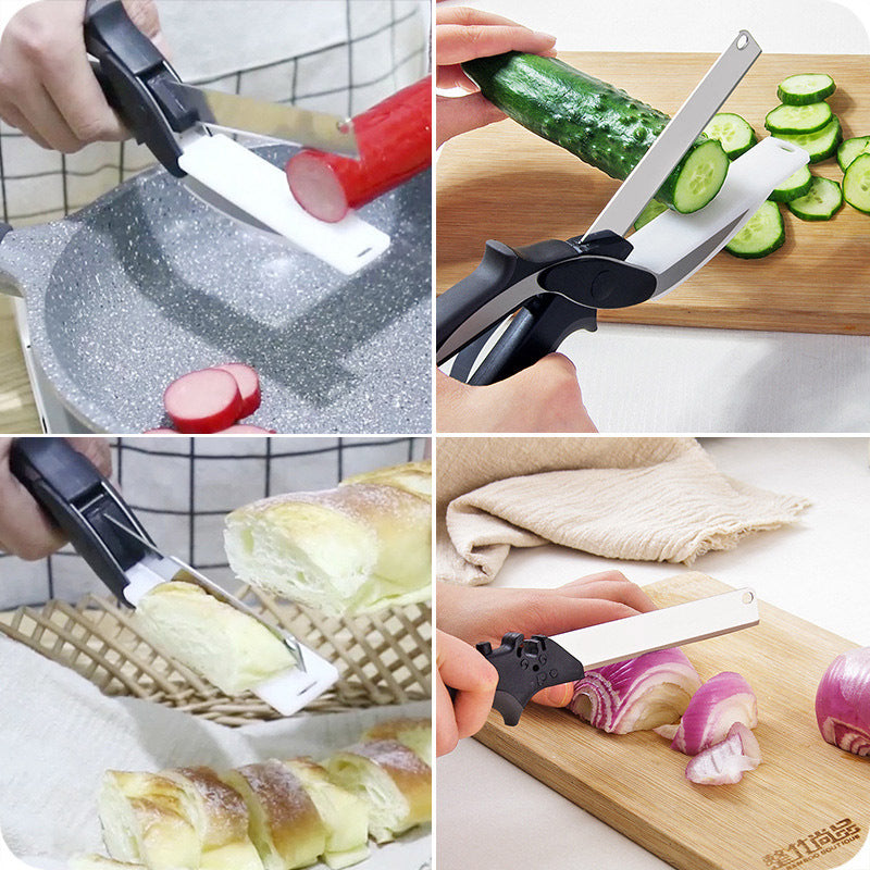 Scissors with Built-in Cutting Board