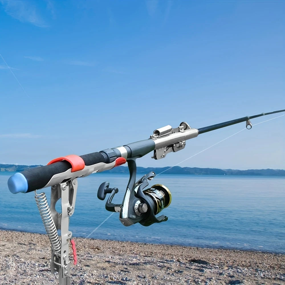Spring-Loaded Fishing Rod Holder