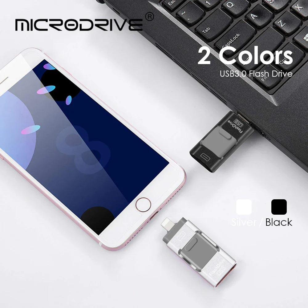 MicroDrive 3-in-1 USB Flash Drive