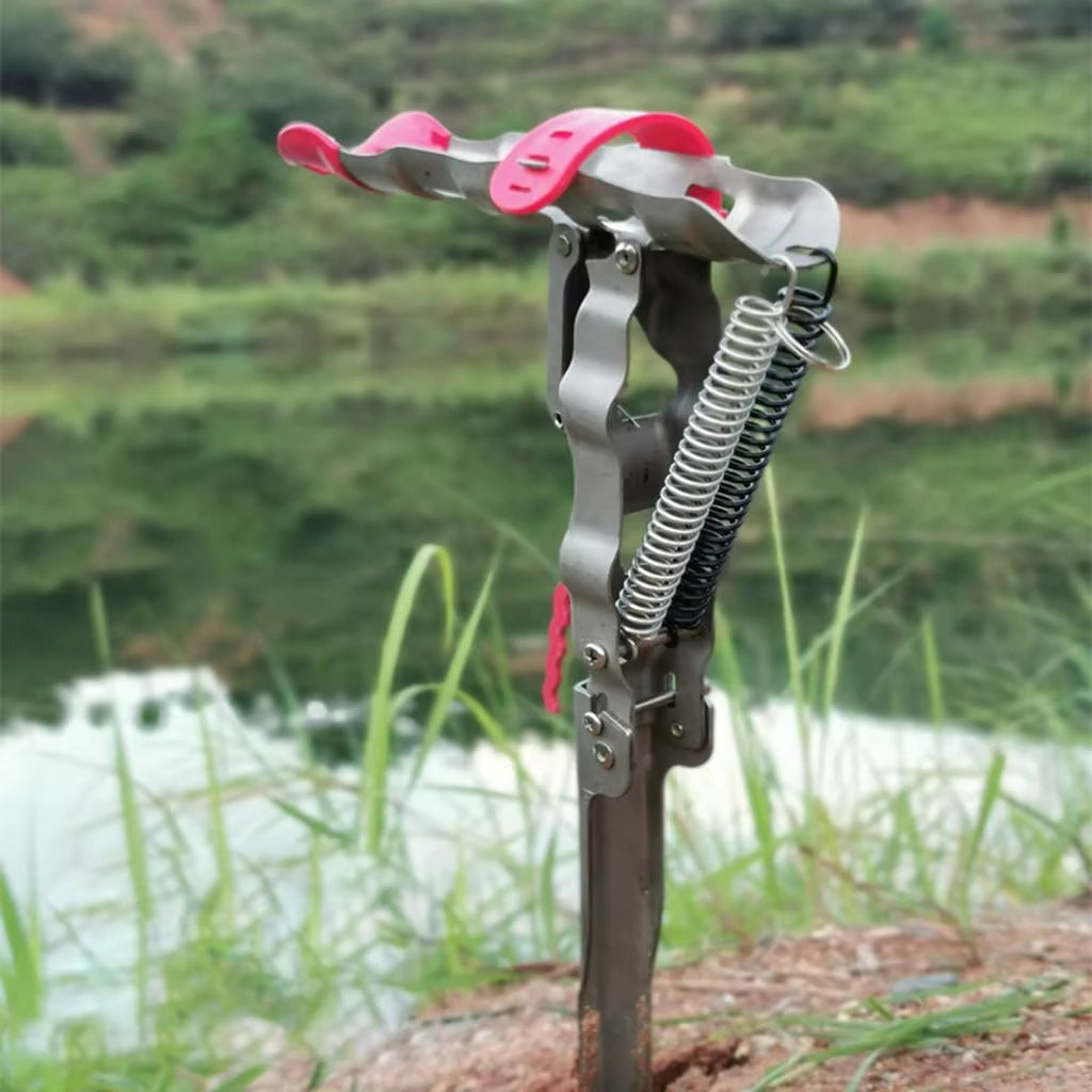 Spring-Loaded Fishing Rod Holder
