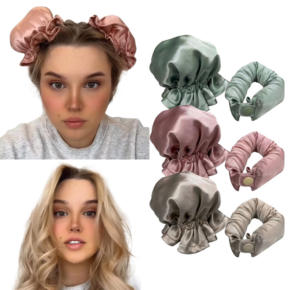 Satin Heatless Curling Buns Set