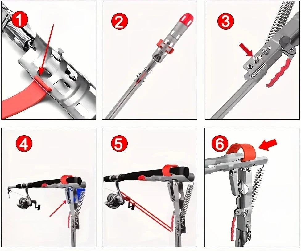 Spring-Loaded Fishing Rod Holder