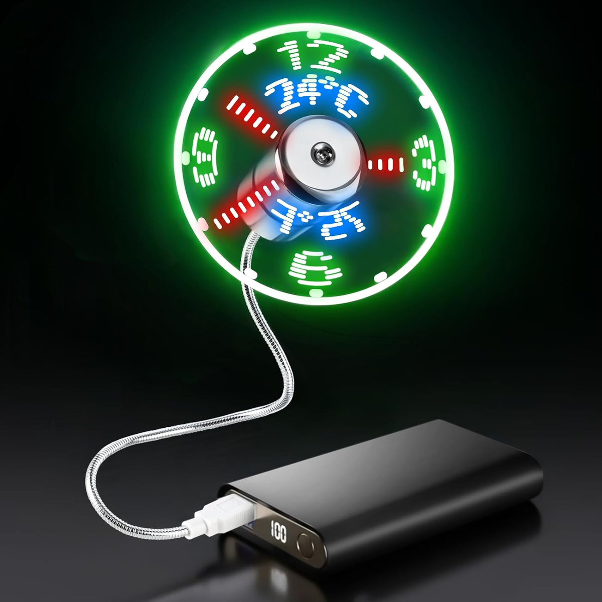 USB LED Clock Fan – Tecnoant