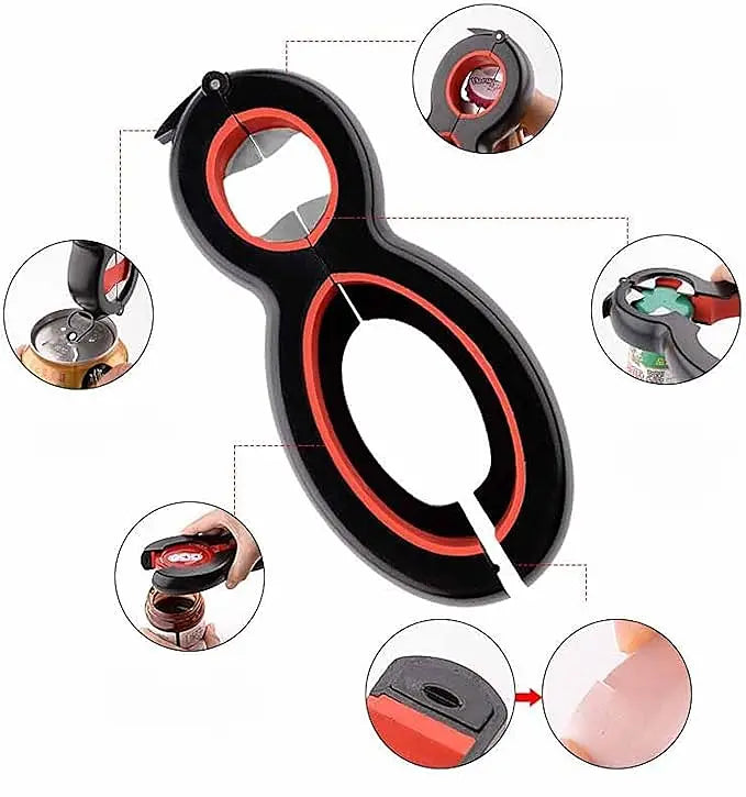 Multifunctional 6-in-1 Opener