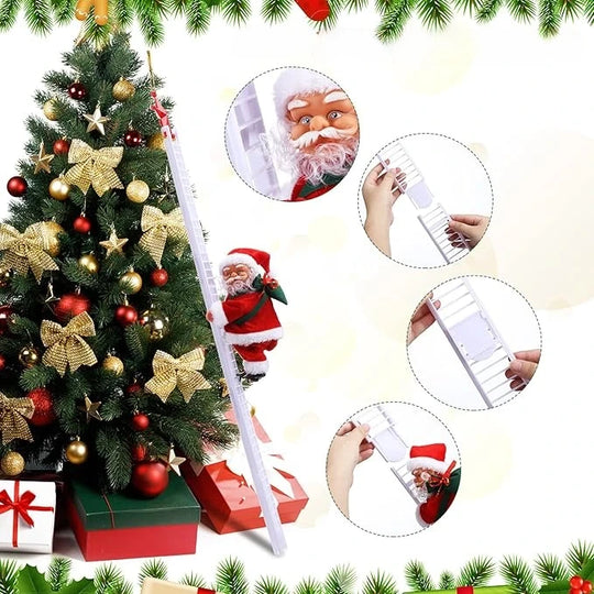 Festive Santa climbing décor