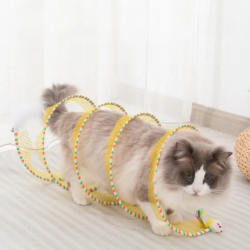 PurrSpiral™ Foldable Cat Tunnel