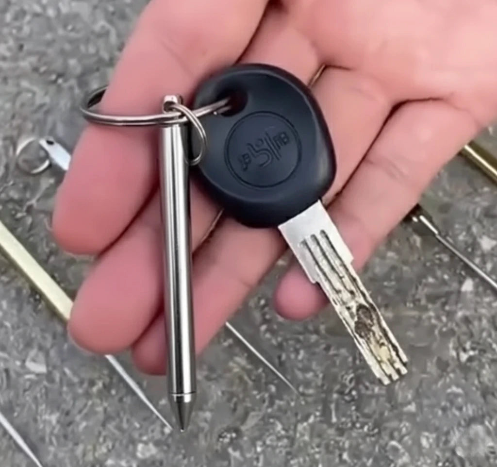 Multi-Use Steel Pick Keychain