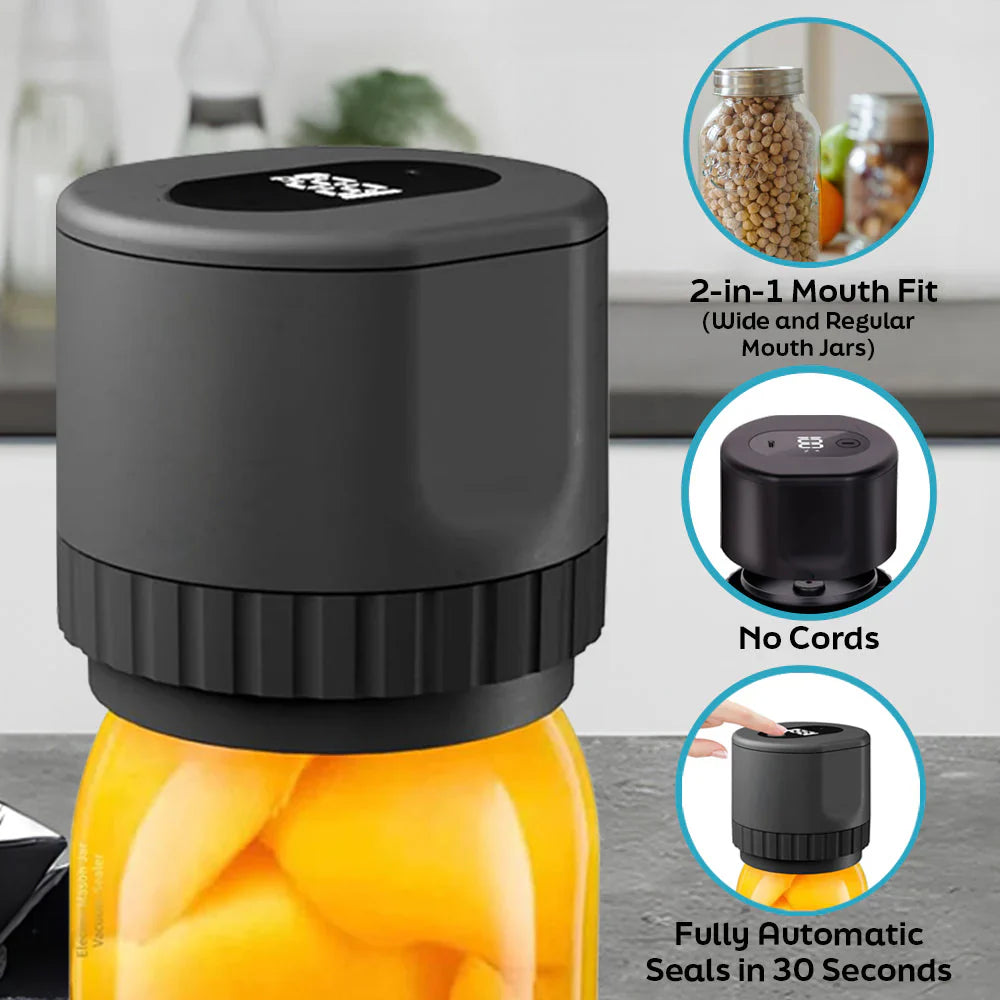 Jar Vacuum Sealer (+10 Reusable Lids)